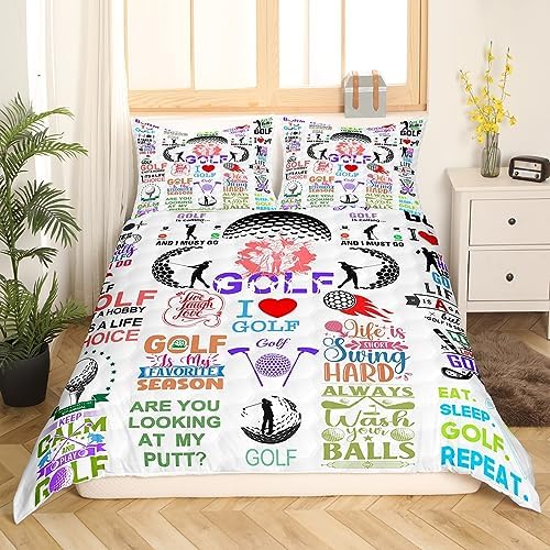 Homewish Golf Duvet Cover Set Queen Size