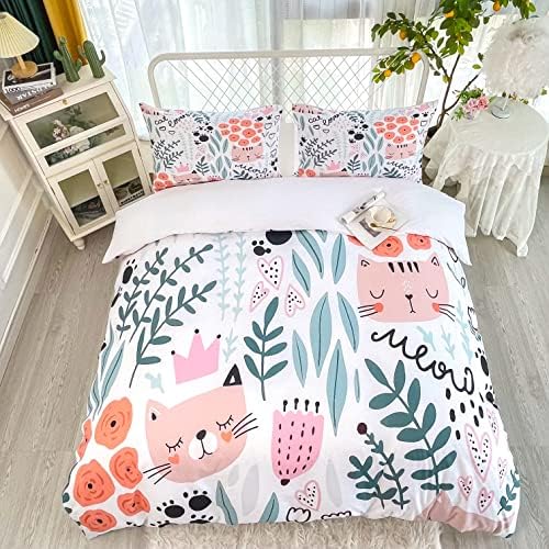 Sunature Cartoon Cat Duvet Cover Set 3 Piece 1