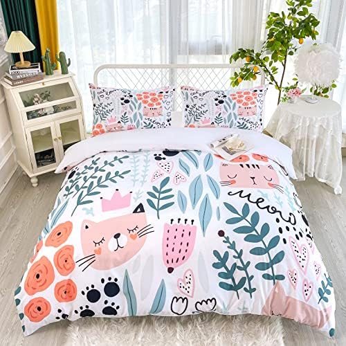 Sunature Cartoon Cat Duvet Cover Set 3 Piece 1