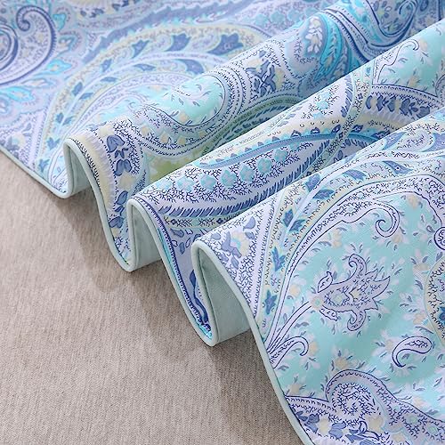 URBONUR Paisley Duvet Cover Set Twin 3Pcs Light Blue Reversible
