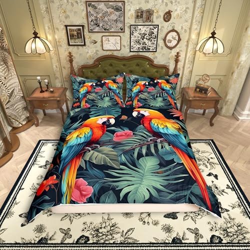 Manfei Tropical Birds Duvet Cover Set