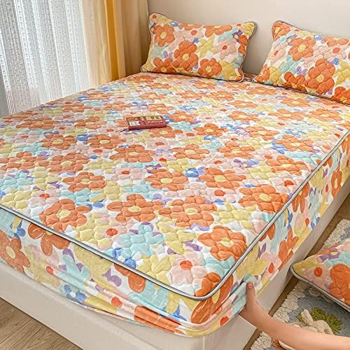 FCLDESHOP 3PCS Queen Deep Pocket Velvet Sheets with Quilted Design