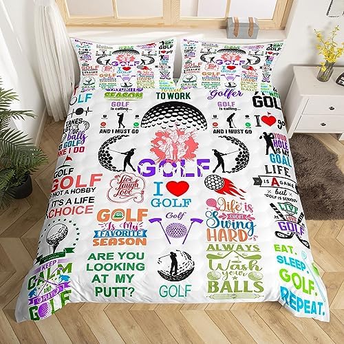 Homewish Golf Duvet Cover Set Queen Size