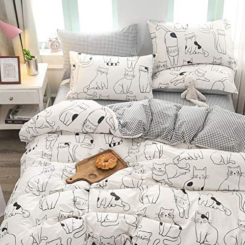 Cute Cat Duvet Cover Set Twin for Kids
